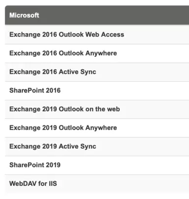 Templates for Microsoft applications (Screenshot Airlock Gateway)