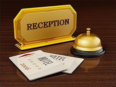 [Translate to Englisch:] Rezeptionsschild und Glocke